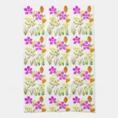 Paars Floral Pattern Theedoek (Verticaal)