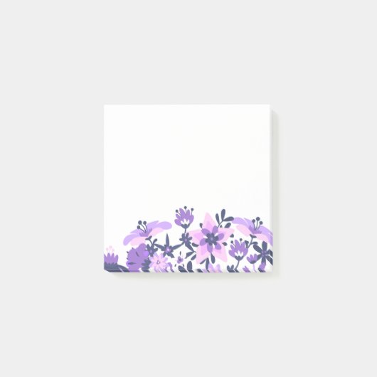 Paars Floral Post Post-it® Notes (Voorkant)
