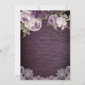 Paars Floral Rustic Baby shower Kaart (Achterkant)