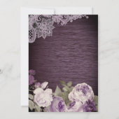 Paars Floral Rustic Baby shower Kaart (Achterkant)