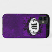 Paars  floreel patroon en Monogram W Case-Mate iPhone Case (Achterkant (horizontaal))