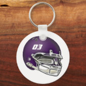 Paars Football Helmet Sleutelhanger (Voorkant)