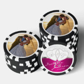 Paar's fotoweddenschap in Hot Pink Poker Chips (Opstapeling)