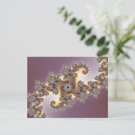 Paars - Fractal Briefkaart (Staand voorkant)