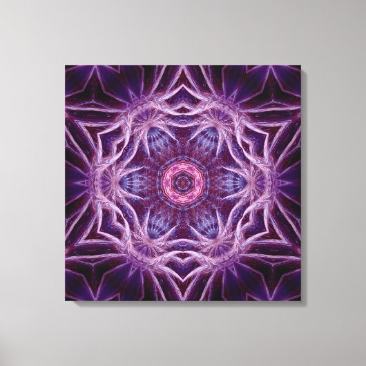Paars Fractal Hexagon Star Canvas (Voorkant)