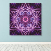 Paars Fractal Hexagon Star Canvas Afdruk (Insitu (Houten vloer))