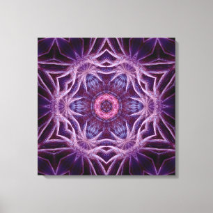 Paars Fractal Hexagon Star Canvas Afdruk