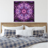 Paars Fractal Hexagon Star Canvas Afdruk (Insitu (Slaapkamer))