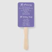 Paars Frozing Rozen Floral Cake Wedding Programme Handwaaier (Achterkant)