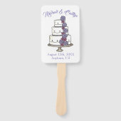 Paars Frozing Rozen Floral Cake Wedding Programme Handwaaier (Voorkant)