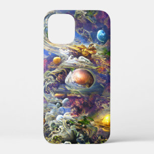 Paars galaxsysteem iPhone 12 mini hoesje