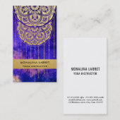 Paars Galaxy Faux Gold Foil Mandala Pattern Visitekaartje (Voorkant / Achterkant)