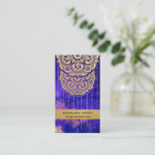 Paars Galaxy Faux Gold Foil Mandala Pattern Visitekaartje (Staand voorkant)