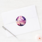 Paars Galaxy Ronde Sticker (Envelop)
