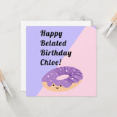 Paars Galaxy Sprinkles Doughnut | Gevogelte Kaart (Voorkant / Achterkant in situ)