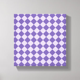 Paars geblokt diamantpatroon canvas afdruk