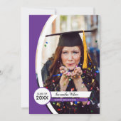 Paars gebogen Lijst Foto Afstuderen Kaart (Voorkant)