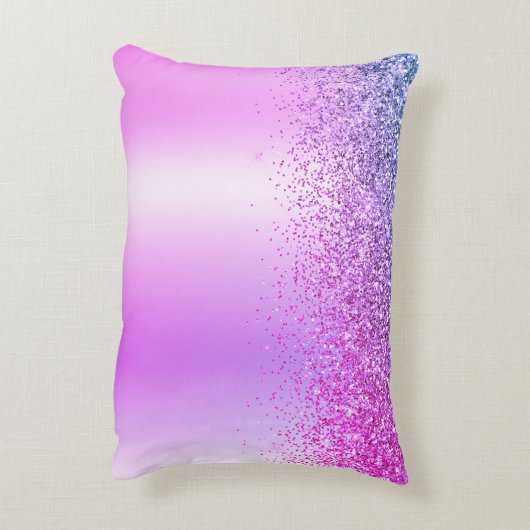 Paars geborsteld Metaal Monogram Naam Modern Accent Kussen (Achterkant (Verticaal))