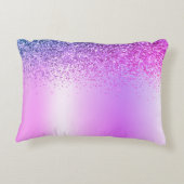 Paars geborsteld Metaal Monogram Naam Modern Accent Kussen (Achterkant)