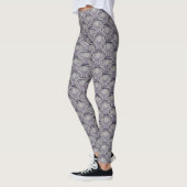 Paars gebrand en zilverkleurig finaal patroon leggings (Links)