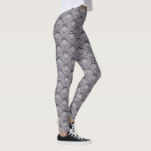 Paars gebrand en zilverkleurig finaal patroon leggings (Rechts)