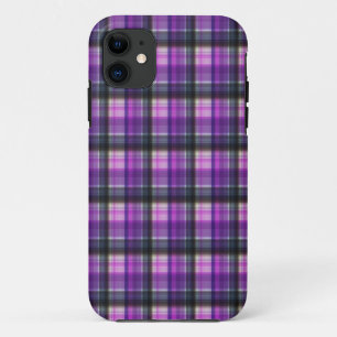 Paars gecontroleerd met Tartan, iPhone 11 Hoesje