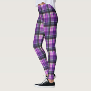 Paars gecontroleerd met Tartan, Leggings