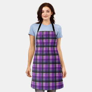 Paars gecontroleerd Tartan Print, Schort