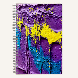 Paars geel blauw schilderpatroon notitieboek
