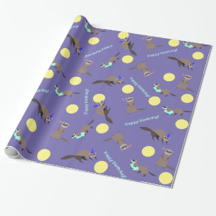 Paars Geel Ventilatorpapier voor het oppakken van Cadeaupapier