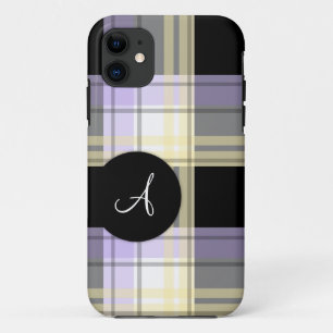 Paars Geel Zwart Gespelt Monogram iPhone 5 Hoesje