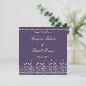 Paars geëtiketteerd sparen de Datum Save The Date (Staand voorkant)