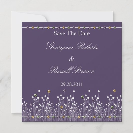 Paars geëtiketteerd sparen de Datum Save The Date (Voorkant)