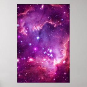Paars gefinteerde kleine magellanische wolken poster