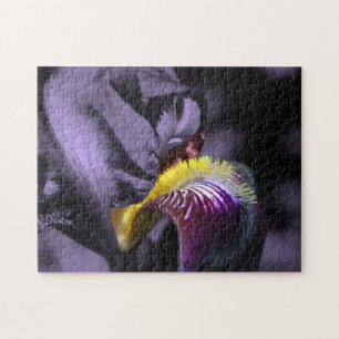 Paars gekruiste Iris Flower Petal Legpuzzel