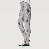 paars gele kerstmis zwarte kerstbal leggings (Links)