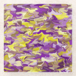 Paars gele Onderzetter van glas