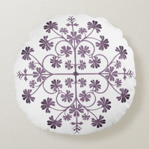 Paars geometrisch patroon Rond Kussen