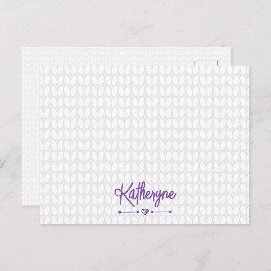 Paars gepersonaliseerd Briefkaart voor nit Stitch (Voorkant / Achterkant)