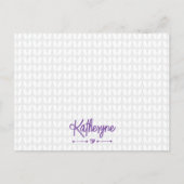 Paars gepersonaliseerd Briefkaart voor nit Stitch (Voorkant)