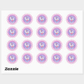 Paars gepersonaliseerd flankdansballet ronde sticker (Vel)