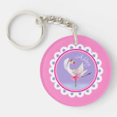 Paars gepersonaliseerd flankdansballet sleutelhanger (Voorkant)