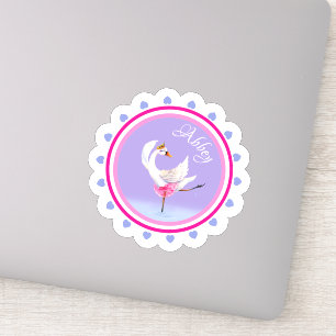 Paars gepersonaliseerd flankdansballet sticker