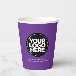 Paars Gepersonaliseerd logo en tekst Papieren Bekers