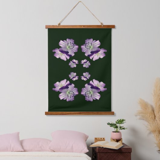 Paars Geraniumventilator Abstract Hangend Wandkleed (Slaapkamer)