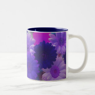 Paars Gerbera Daisy Flowers Foto van Coffee Mugs Tweekleurige Koffiemok