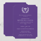 Paars geregistreerde verpleegster Caduceus+Laurel  Kaart (Voorkant / Achterkant)