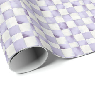 Paars geruit decoratief cadeaupapier
