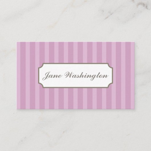 Paars gestript Visitekaartje (Voorkant)