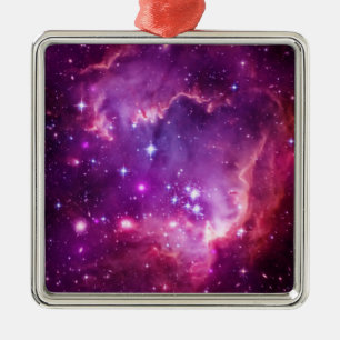 Paars getinte Kleine Magelhaense Wolk Metalen Ornament